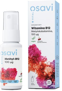 OSAVI WITAMINA B12 METYLOKOBALAMINA SPRAY DOUSTNY 100MCG WIŚNIA 25ML