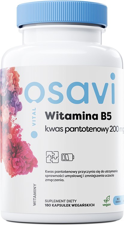 OSAVI WITAMINA B5 KWAS PANTOTENOWY 200MG 180 VEGAN CAPS