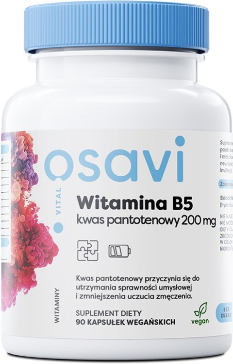 OSAVI WITAMINA B5 KWAS PANTOTENOWY 200MG 90 VEGAN CAPS