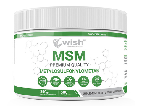 WISH MSM 500 MG SIARKA ORGANICZNA W PROSZKU 250 G