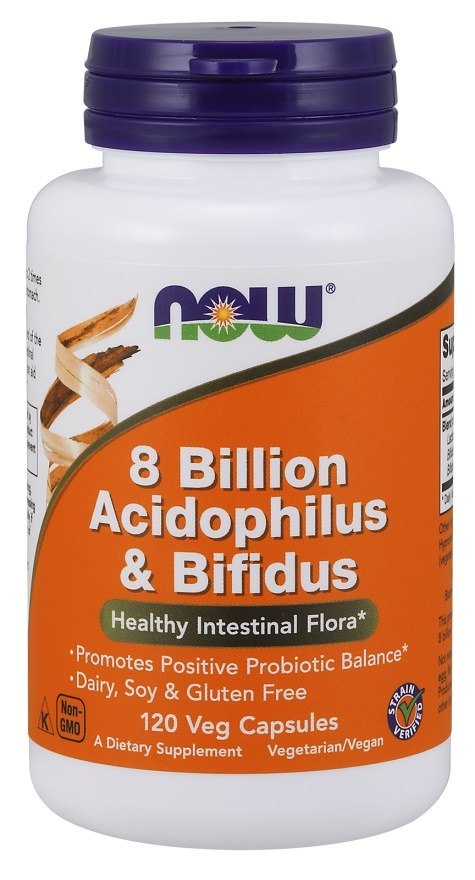 NOW FOODS Probiotyk 8 miliardów Acidophilus Bifidus - 120 vcaps