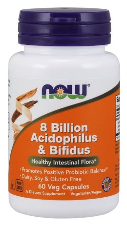 NOW FOODS Probiotyk 8 miliardów Acidophilus Bifidus - 60 vcaps