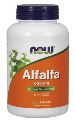 NOW FOODS Alfalfa Lucerna Odporność 650mg - 250 tablets