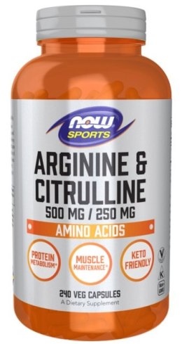 NOW FOODS Arginina Cytrulina - 240 vcaps