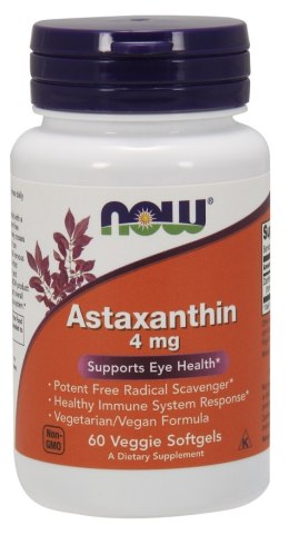 NOW FOODS Astaksantyna, 4mg - 60 veggie softgels