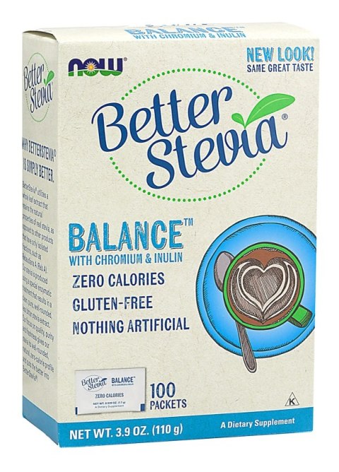 NOW FOODS Better Stevia Balance with Chromium & Inulin - 100 saszetek