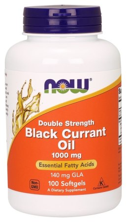 NOW FOODS Black Currant Oil, Olej z Czarnej Porzeczki, 1000mg - 100 softgels