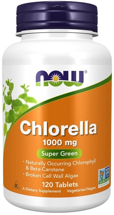 NOW FOODS Chlorella, 1000 mg - 120 tabletek