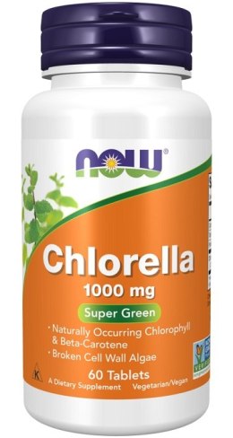 NOW FOODS Chlorella, 1000 mg - 60 tabletek