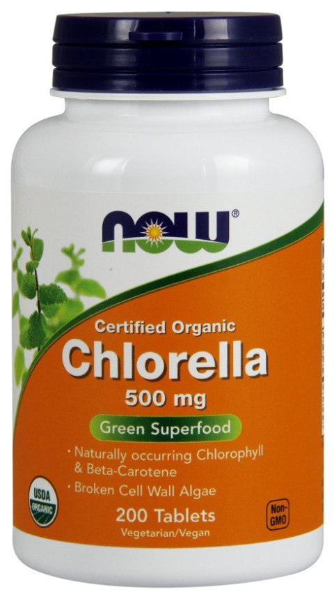 NOW FOODS Chlorella, 500 mg - 200 tabletek