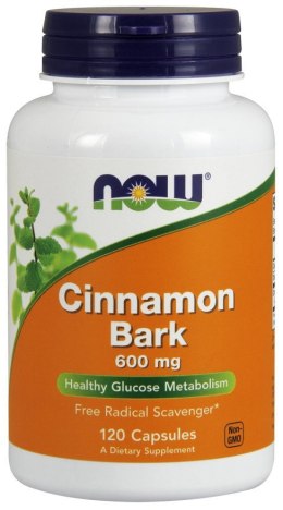NOW FOODS Cinnamon Bark, Kora Cynamonu, 600mg - 120 caps