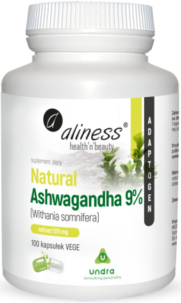 Natural Ashwagandha 570 mg 9% x 100 Vege caps - Aliness