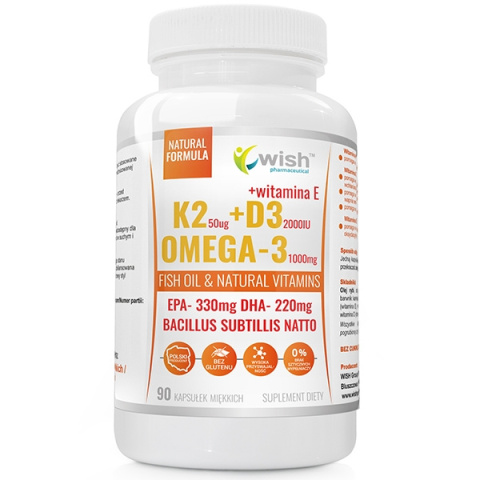 WISH WITAMINA K2 MK-7 50MCG D3 2000IU OMEGA 90 KAP