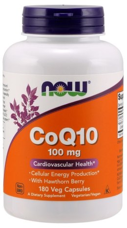 NOW FOODS Koenzym Q10 + Jagoda Głogowa, 100mg - 180 vcaps