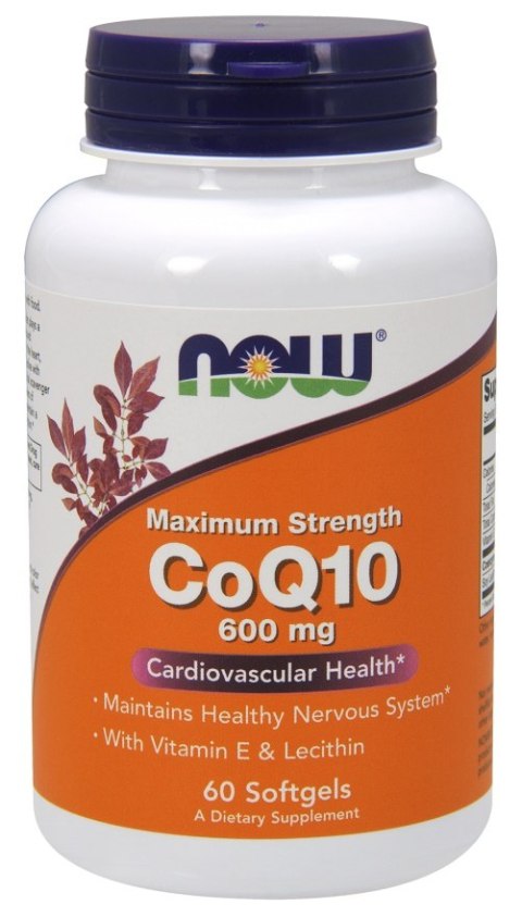 NOW FOODS Koenzym Q10 Lecytyna Wit E 600mg - 60 softgels