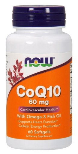 NOW FOODS CoQ10 with Omega-3, 60mg - 60 softgels