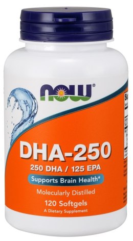 NOW FOODS DHA-250, 250 DHA / 125 EPA - 120 softgels