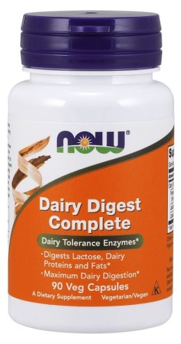 NOW FOODS TRAWIENIE PRODUCTY MLECZNE Dairy Digest Complete - 90 vcaps