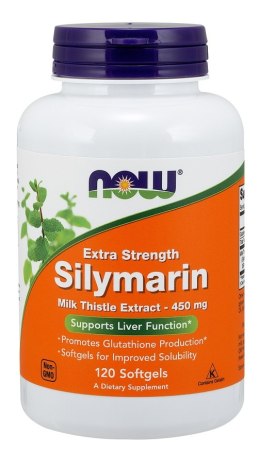 NOW FOODS Extra Strength, Sylimaryna z Ostropestu Plamistego, 450mg - 120 softgels