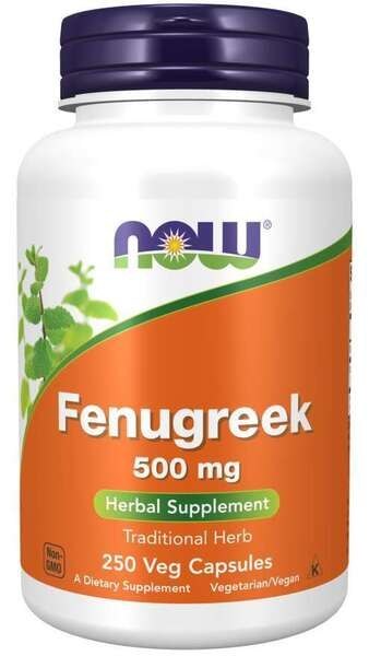 NOW FOODS Fenugreek, Kozieradka, 500mg - 250 vcaps