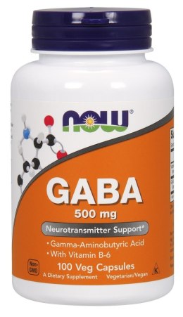 NOW FOODS GABA z witaminą B6, 500mg - 100 vcaps