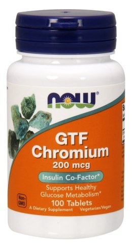 NOW FOODS Chrom, GTF Chromium, 200 mcg, 100 tabletek