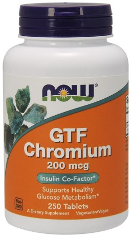 NOW FOODS Chrom, GTF Chromium, 200 mcg, 250 tabletek