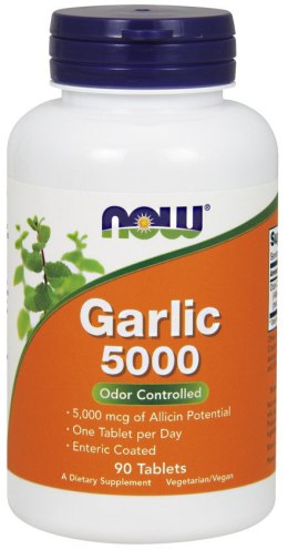 NOW FOODS Czosnek 5000, Odor Controlled - 90 tablets