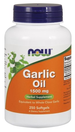 NOW FOODS Olej czosnkowy Garlic Oil, 1500mg - 250 softgels