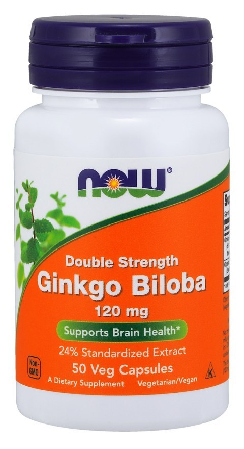 NOW FOODS Ginkgo Biloba Double Strength, 120mg - 50 vcaps