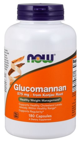 NOW FOODS Glucomannan błonnik z korzenia konjac 575mg 180 caps