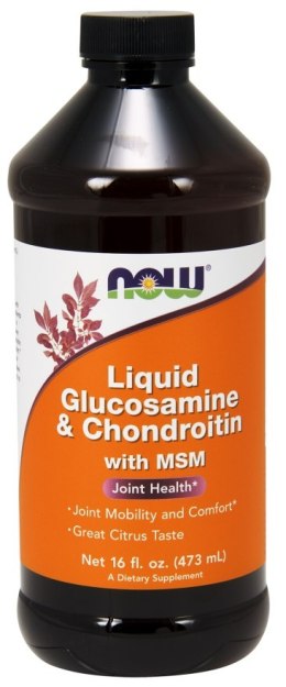 NOW FOODS Glukozamina i Chondroityna z MSM, Płyn - 473ml.