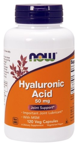 NOW FOODS Hyaluronic Acid with MSM, 50mg - 120 vcaps