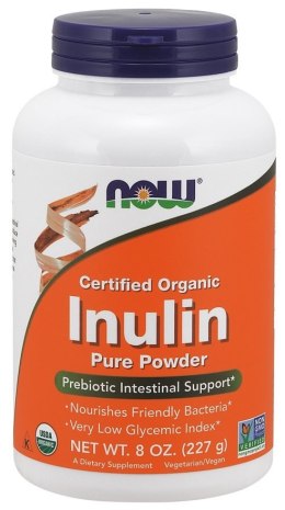 NOW FOODS Inulin Powder, Organic, Inulina - 227g