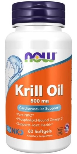 NOW FOODS Krill Oil, olej z kryla 500mg - 60 softgels