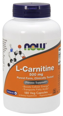 NOW FOODS L-Karnityna L-Carnitine, 500mg - 180 vcaps