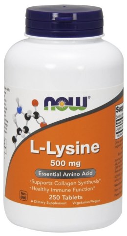 NOW FOODS LIZYNA L-Lysine, 500mg - 250 tablets