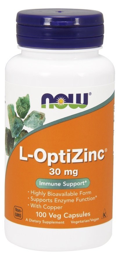 NOW FOODS L-OptiZinc, 30mg - 100 vcaps