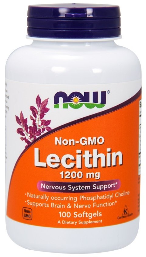 NOW FOODS Lecithin Lecytyna 1200mg Non-GMO - 100 softgels