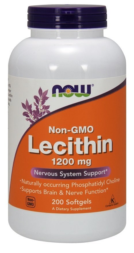 NOW FOODS Lecithin Lecytyna 1200mg Non-GMO - 200 softgels