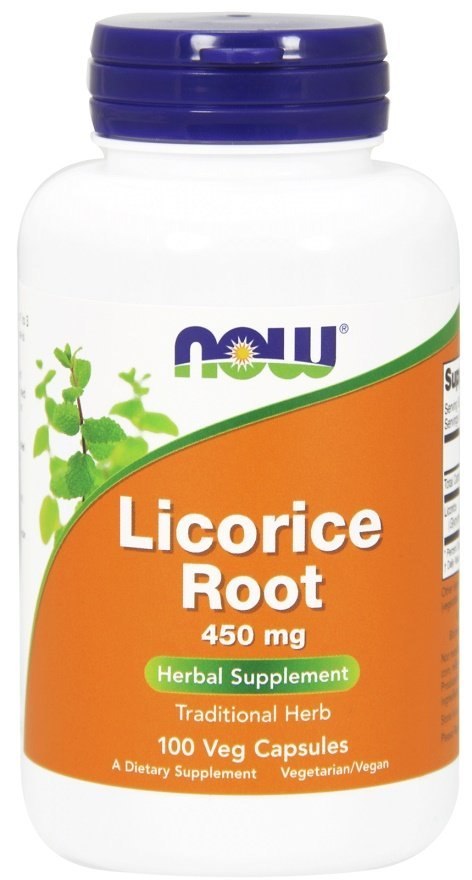 NOW FOODS Licorice Root, Korzeń Lukrecji, 450mg - 100 vcaps