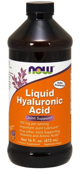 NOW FOODS Liquid Hyaluronic Acid, Kwas Hialuronowy w Płynie - 473 ml.