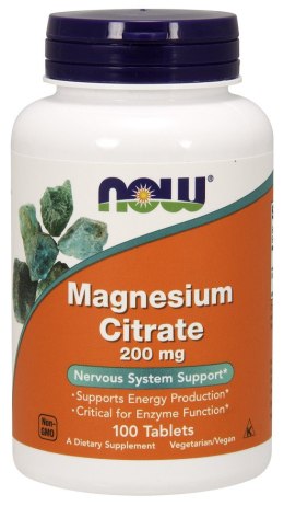 NOW FOODS Cytrynian Magnezu 200mg - 100 tablets