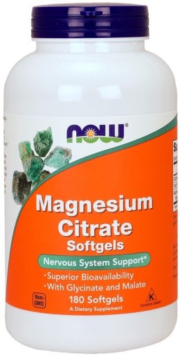 NOW FOODS Cytrynian Magnezu Softgels - 180 softgels