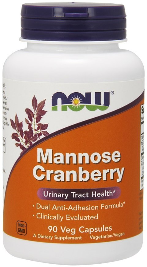 NOW FOODS Mannose Cranberry, D-Mannoza z Żurawiną - 90 vcaps