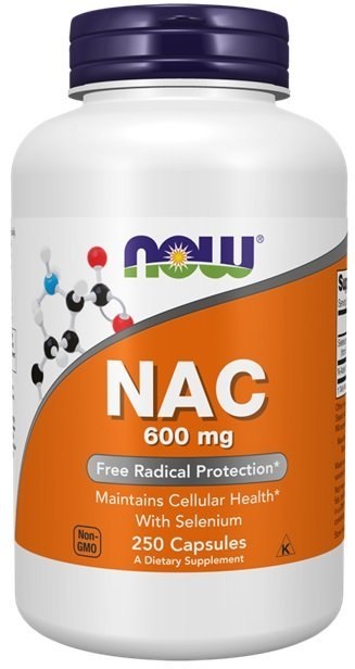 NOW FOODS NAC z SELENEM, 600mg - 250 caps