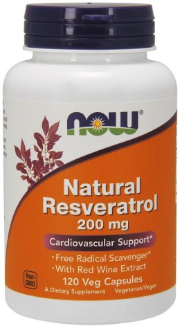 NOW FOODS NATURALNY RESWERATROL, resveratrol 200mg - 120 vcaps