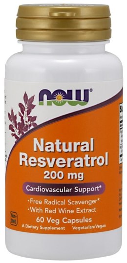 NOW FOODS NATURALNY RESWERATROL, resveratrol 200mg - 60 vcaps