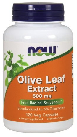 NOW FOODS Olive Leaf Extract, LIŚĆ OLIWNY 500mg - 120 vcaps