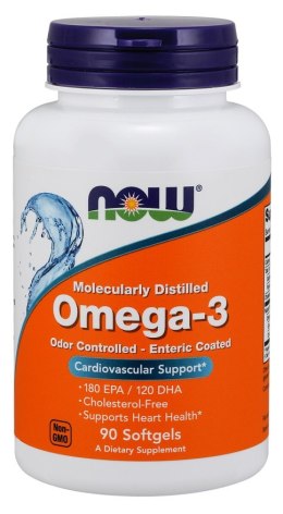 NOW FOODS Omega-3 Enteric Coated - 90 softgels